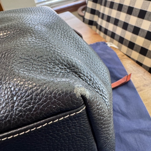 Dooney & Bourke Black and Tan Leather Shoulder Bag - Picture 9 of 10